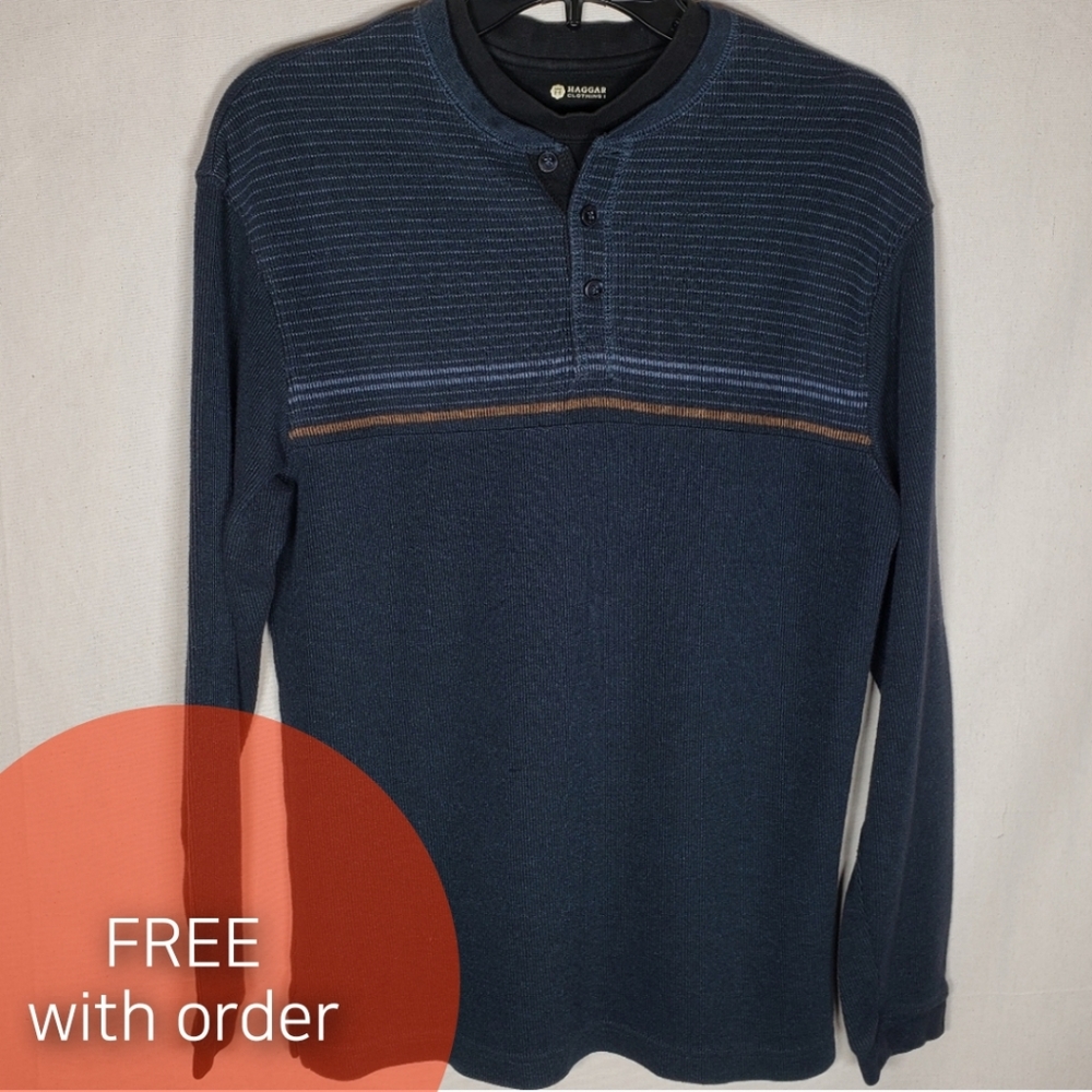 Navy blue pullover sweater size S striped small
